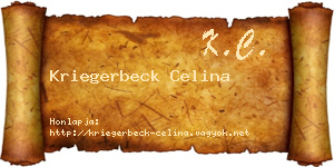 Kriegerbeck Celina névjegykártya